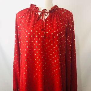 Red long sleeve blouse size  L 12/14